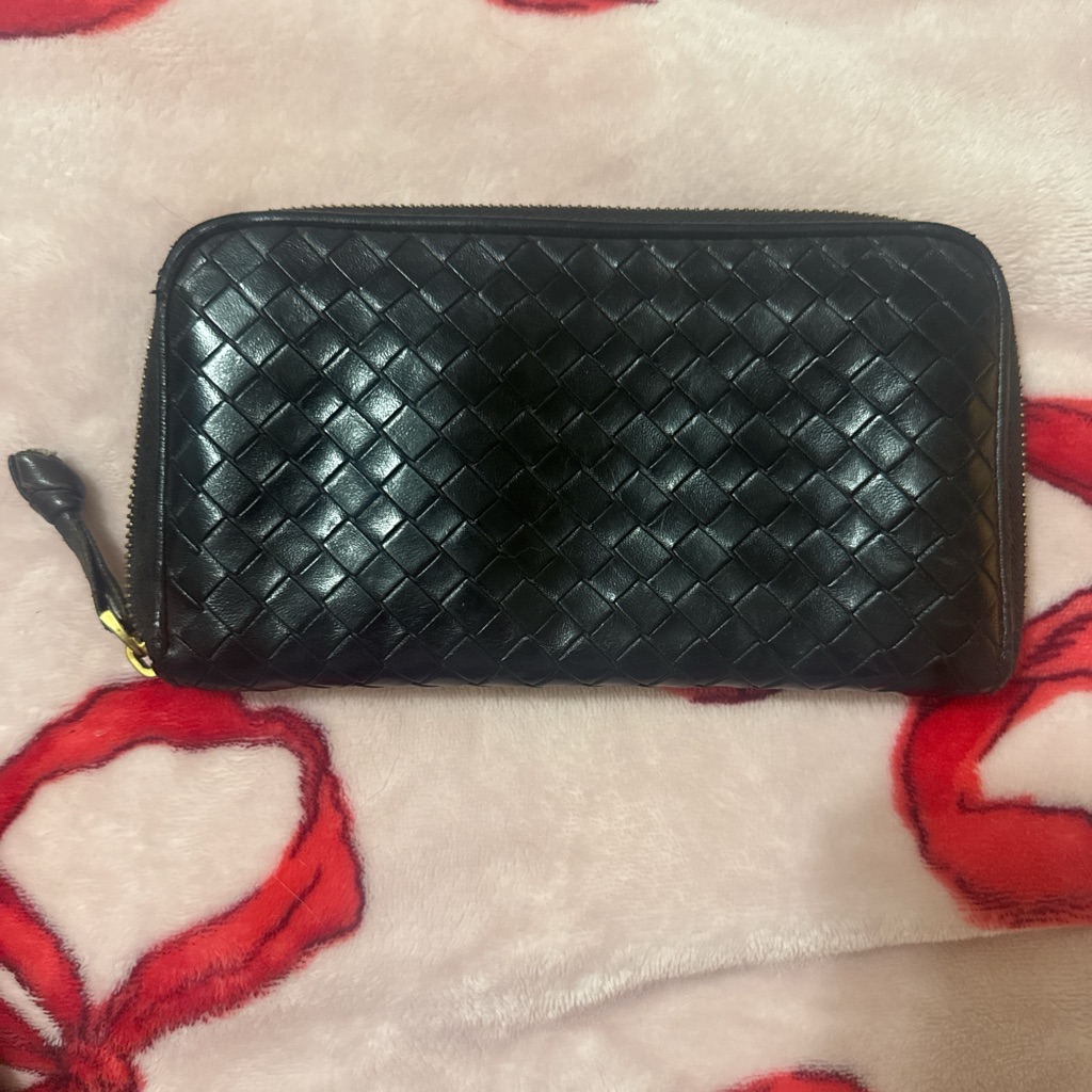 Bottega Veneta Black Woven Wallet
